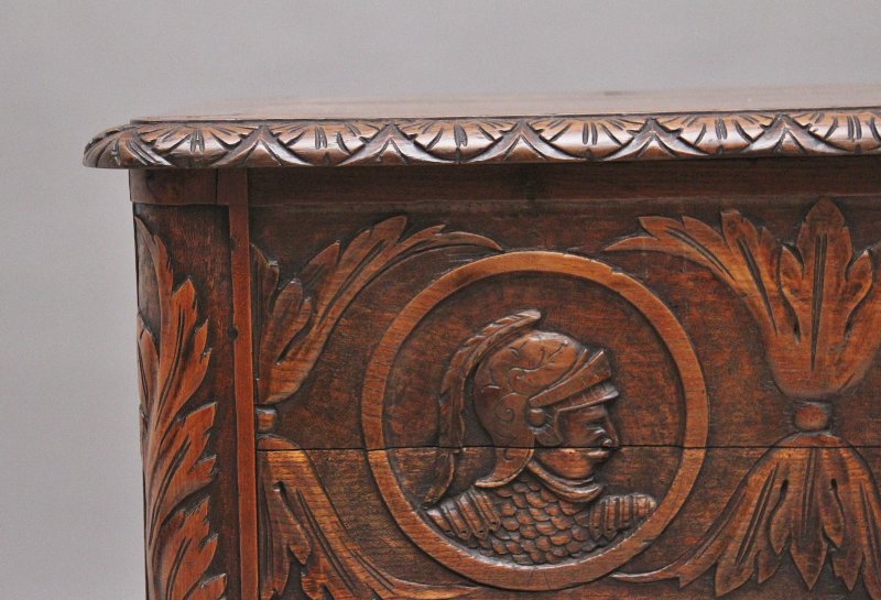Early 19th Century French carved oak coffer
