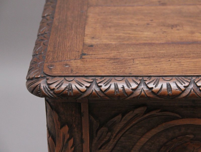 Early 19th Century French carved oak coffer