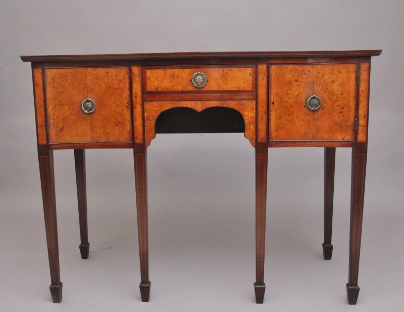 19th Century mahogany and burr elm sideboard