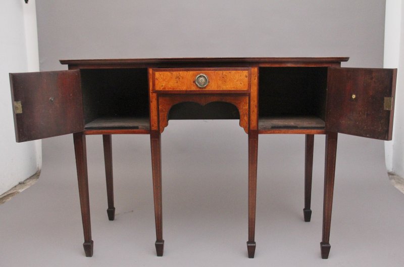 19th Century mahogany and burr elm sideboard