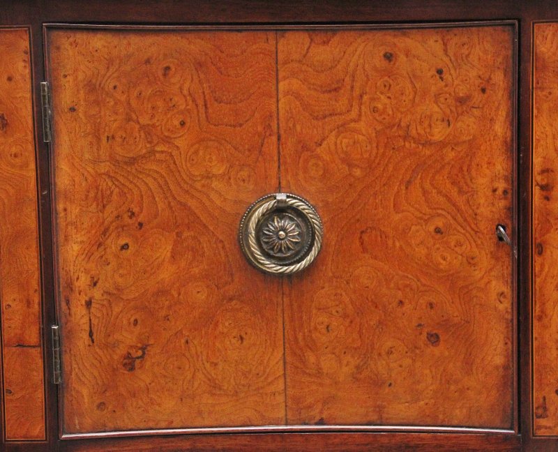 19th Century mahogany and burr elm sideboard