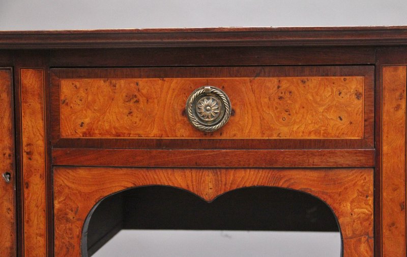 19th Century mahogany and burr elm sideboard