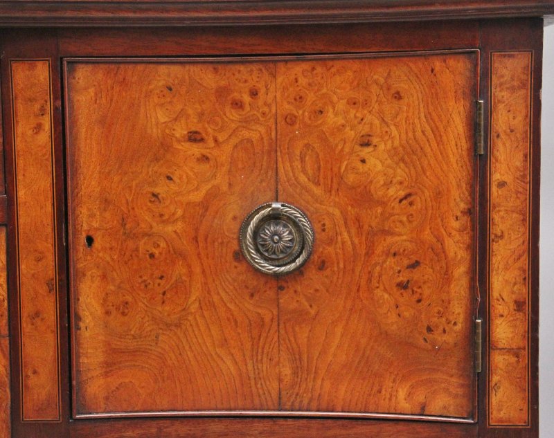 19th Century mahogany and burr elm sideboard
