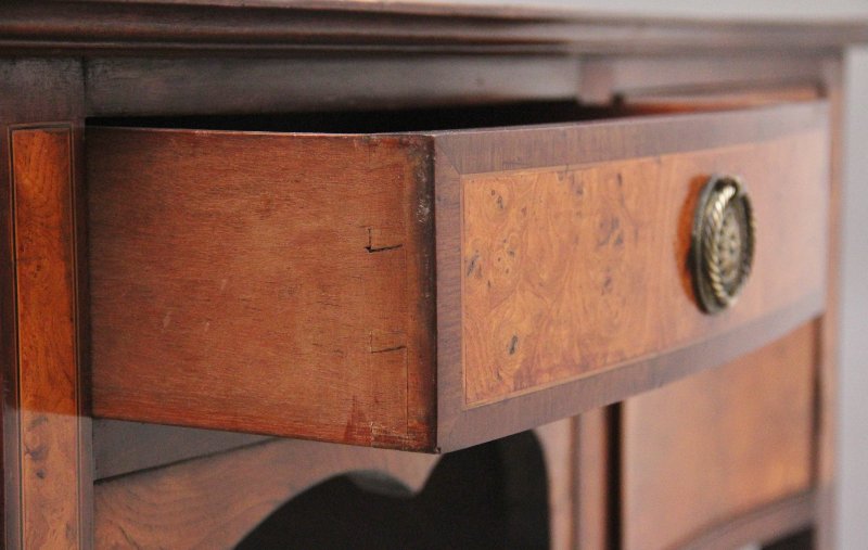 19th Century mahogany and burr elm sideboard