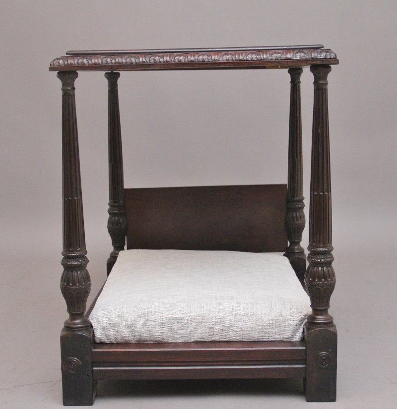 19th Century mahogany dog four poster bed