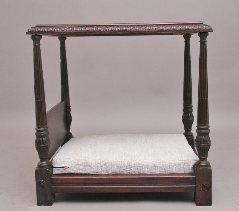19th Century mahogany dog four poster bed