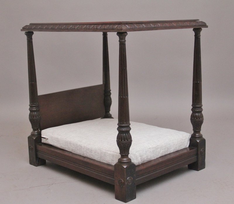 19th Century mahogany dog four poster bed