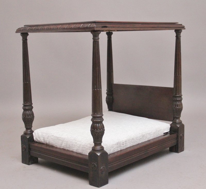 19th Century mahogany dog four poster bed