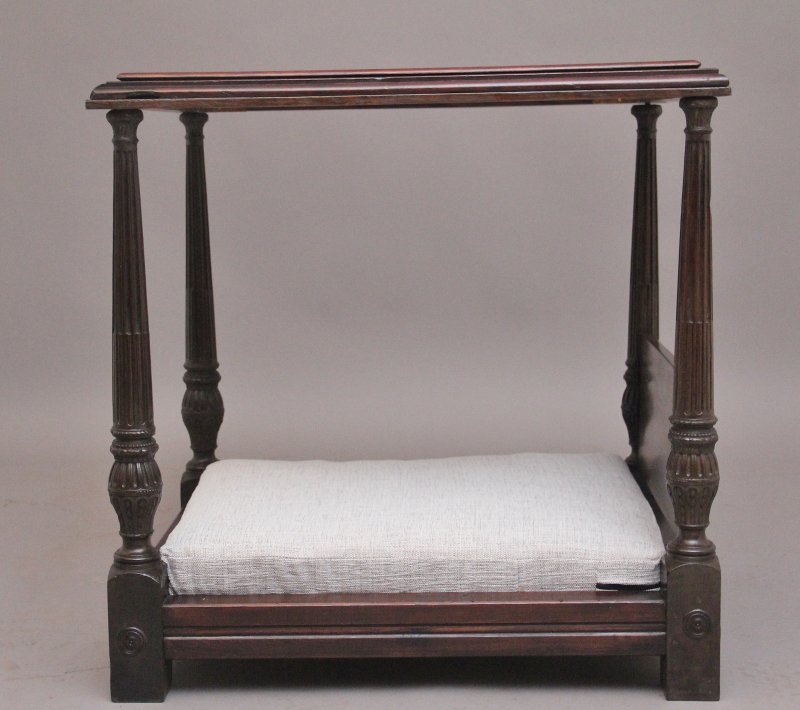 19th Century mahogany dog four poster bed
