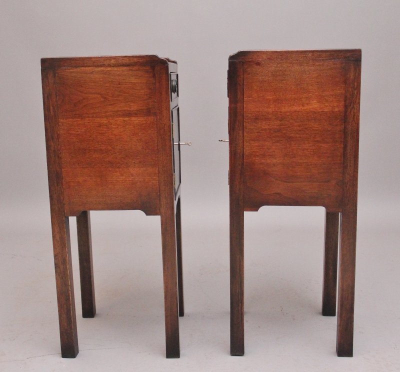 Pair early 20th Century mahogany bedside cabinets
