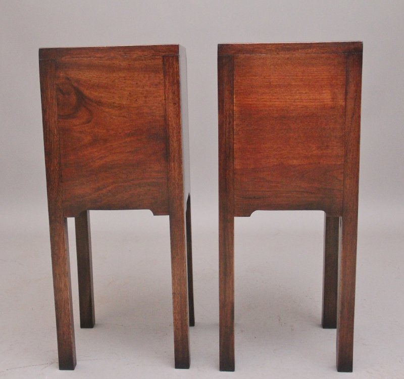 Pair early 20th Century mahogany bedside cabinets