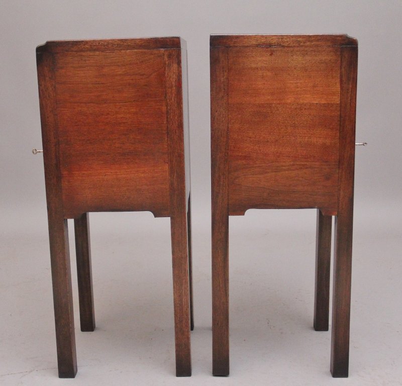Pair early 20th Century mahogany bedside cabinets