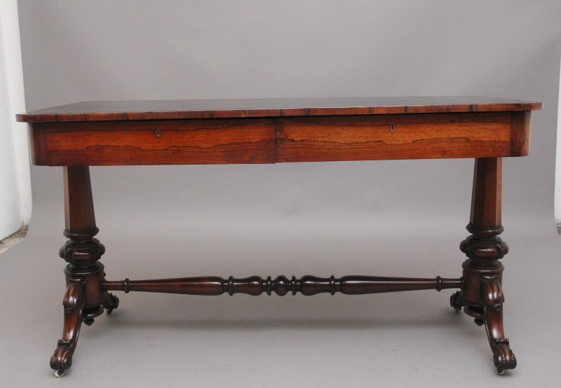 19th Century rosewood library table