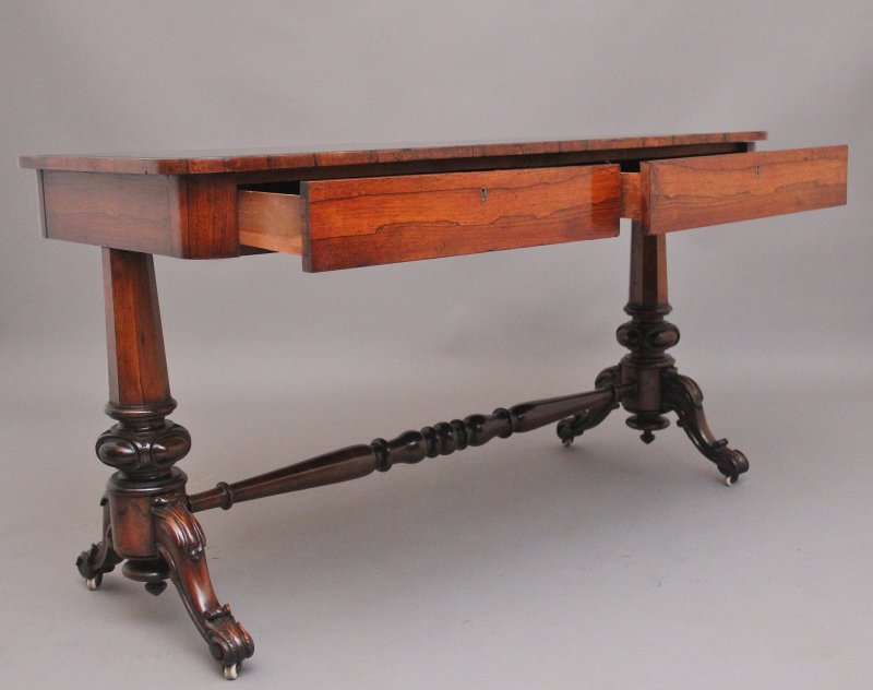 19th Century rosewood library table