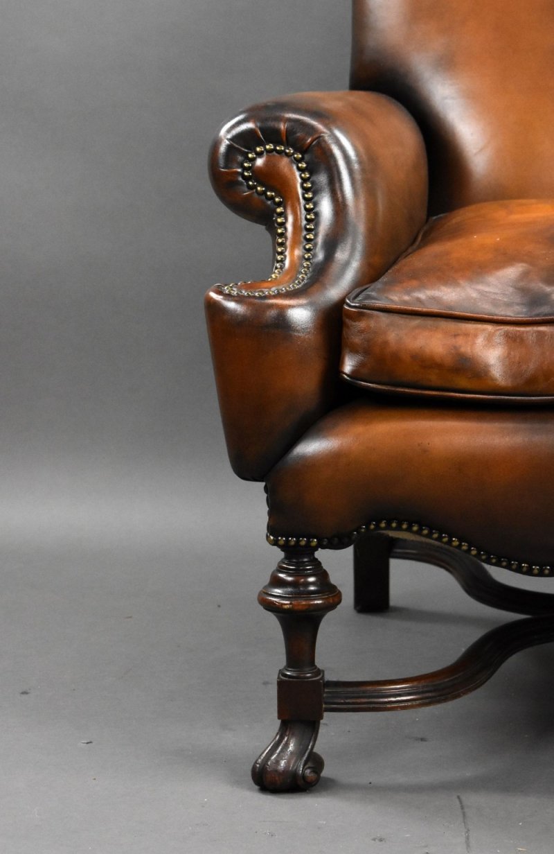 Victorian Hand Dyed Leather Armchair
