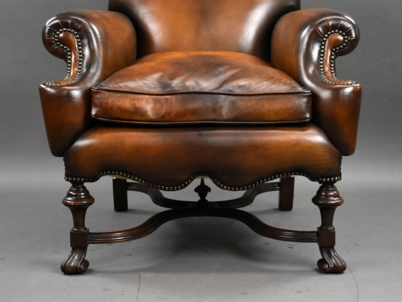 Victorian Hand Dyed Leather Armchair