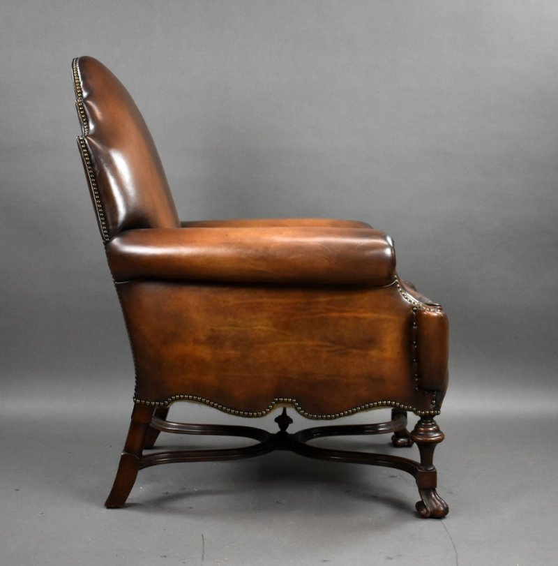 Victorian Hand Dyed Leather Armchair