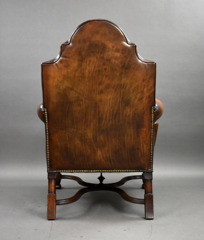 Victorian Hand Dyed Leather Armchair