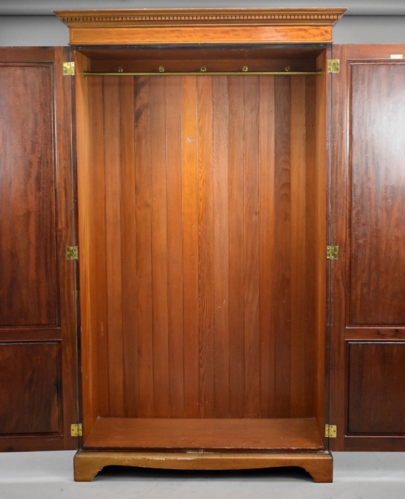 Edwardian Mahogany Two Door Wardrobe