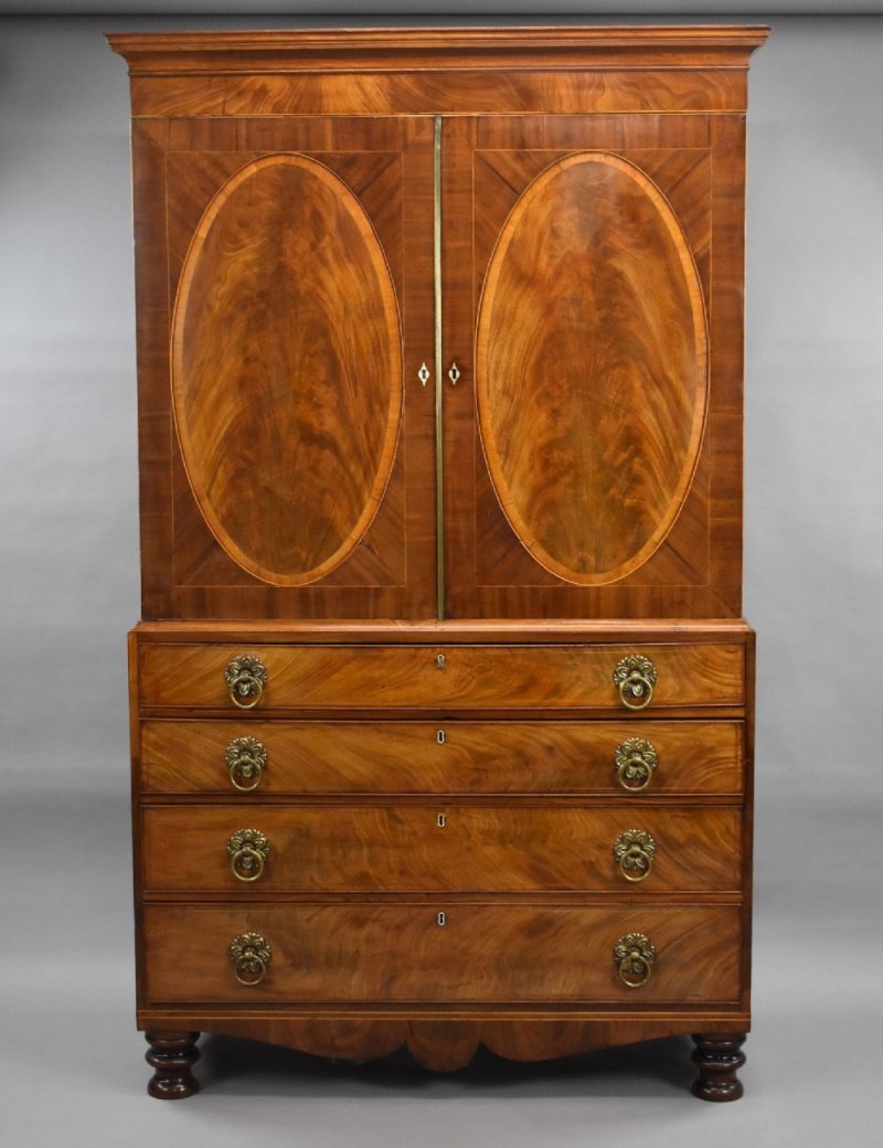 Regency Flame Mahogany Linen Press