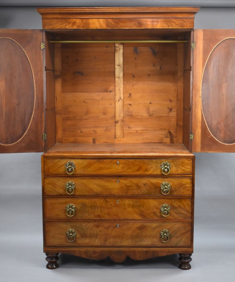 Regency Flame Mahogany Linen Press