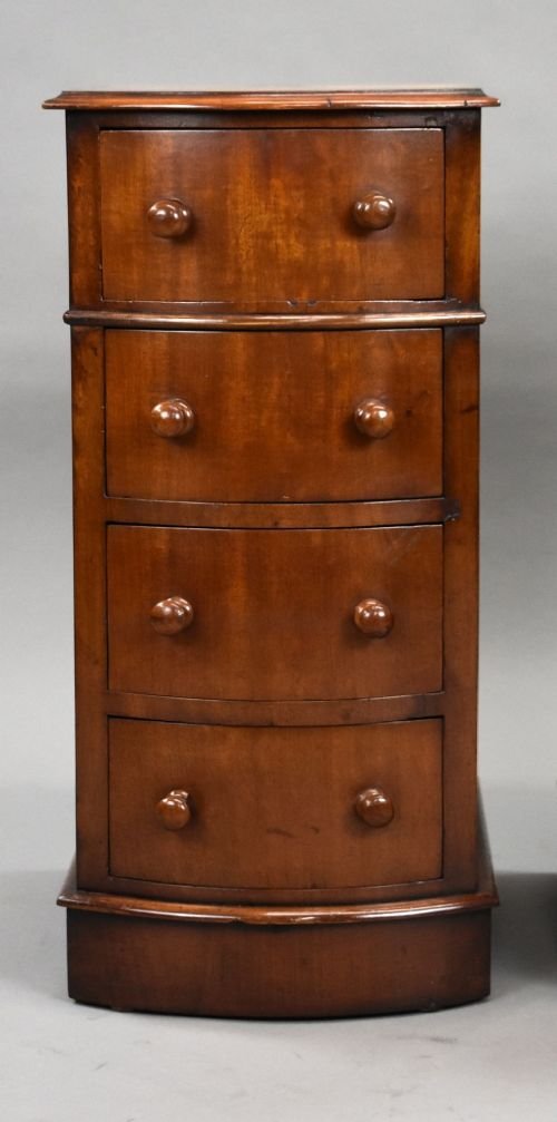 Pair Of Victorian Mahogany Bow Front Bedside Chests