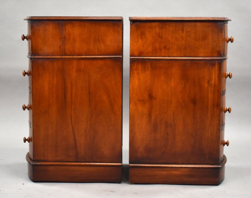 Pair Of Victorian Mahogany Bow Front Bedside Chests