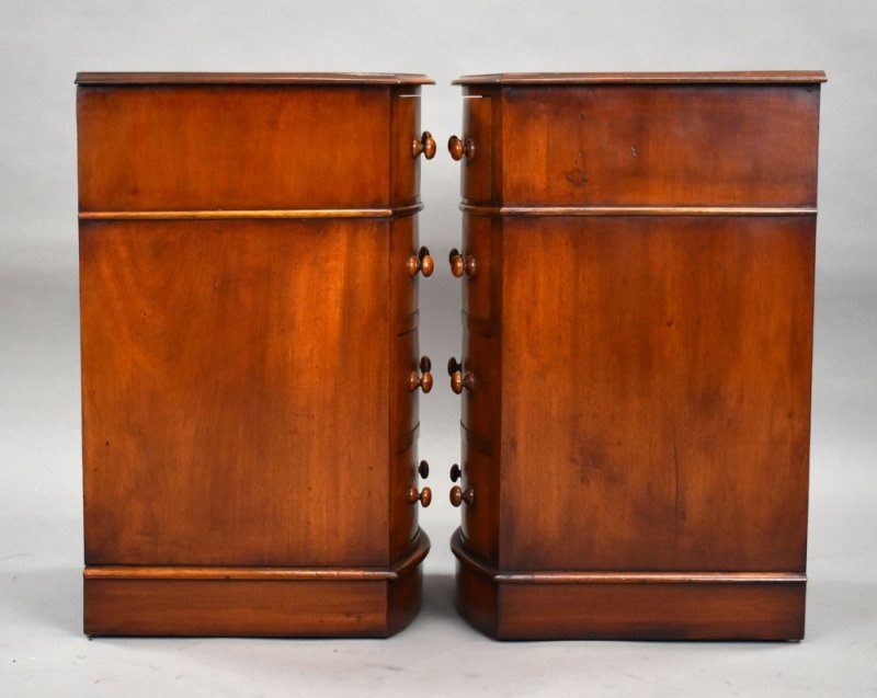 Pair Of Victorian Mahogany Bow Front Bedside Chests