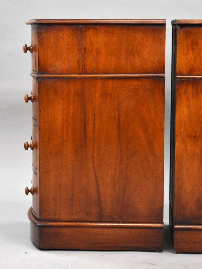 Pair Of Victorian Mahogany Bow Front Bedside Chests