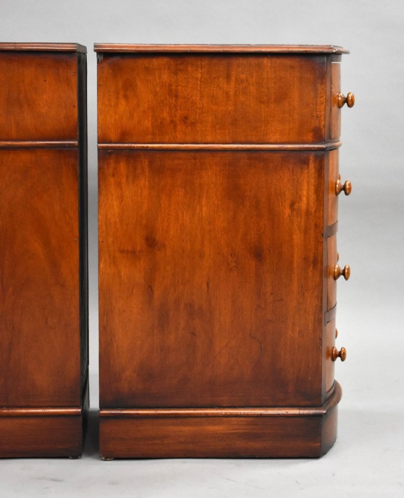 Pair Of Victorian Mahogany Bow Front Bedside Chests