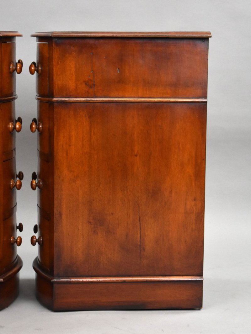 Pair Of Victorian Mahogany Bow Front Bedside Chests
