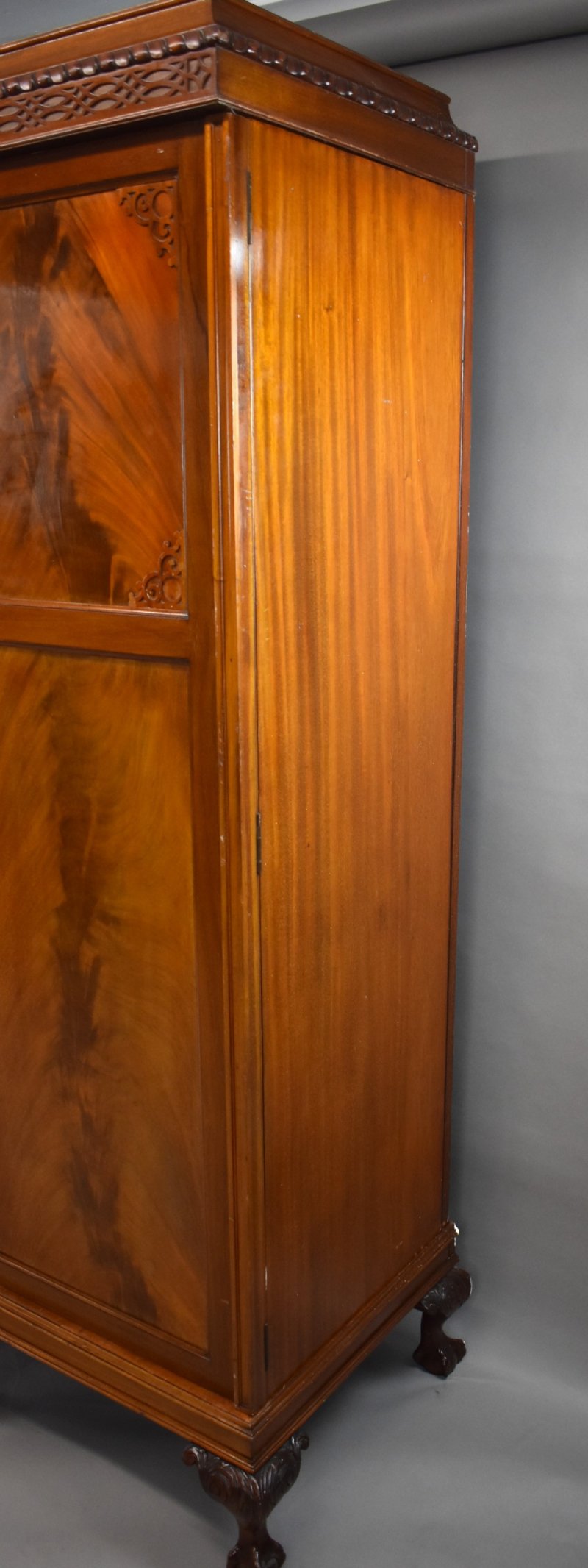Edwardian Flame Mahogany Triple Wardrobe