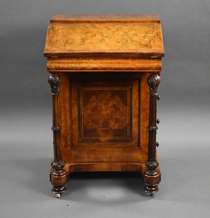 Victorian Burr Walnut Davenport