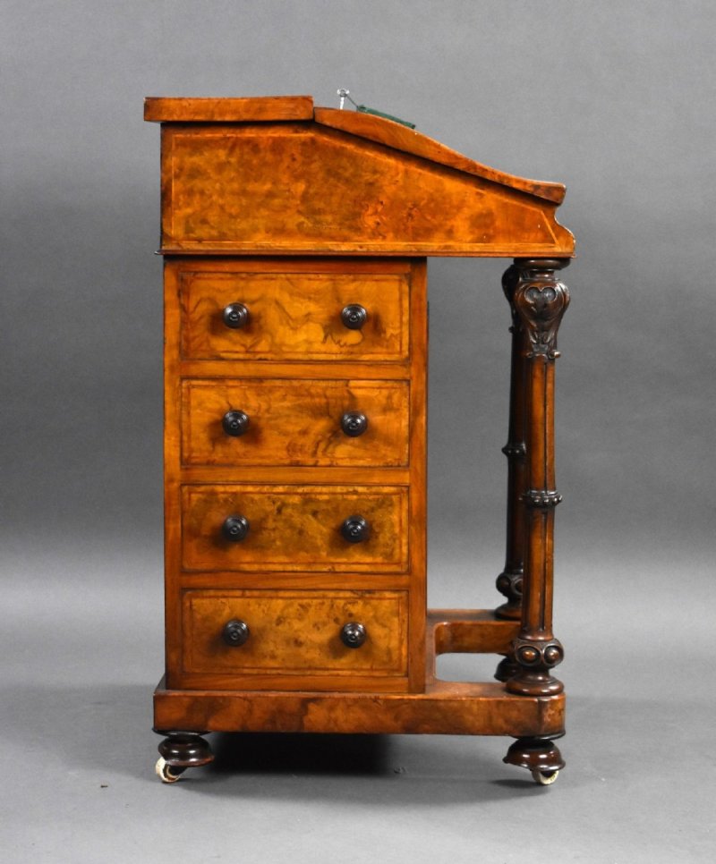 Victorian Burr Walnut Davenport