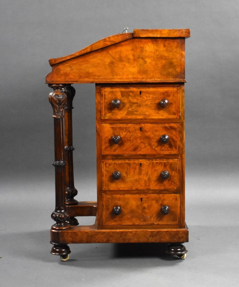 Victorian Burr Walnut Davenport
