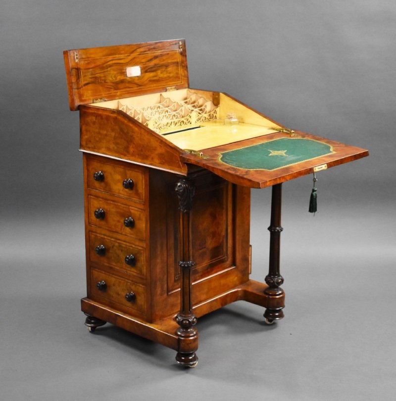 Victorian Burr Walnut Davenport