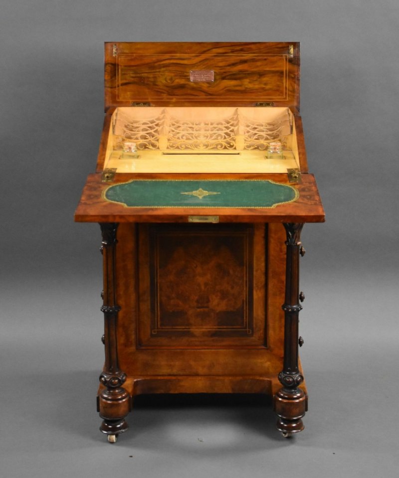 Victorian Burr Walnut Davenport