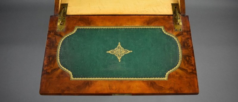 Victorian Burr Walnut Davenport