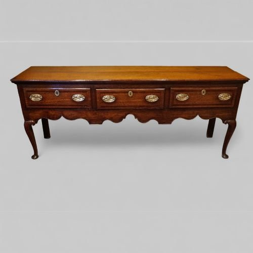 Fine Georgian Oak Cabriole Leg Dresser Base, Circa 1800