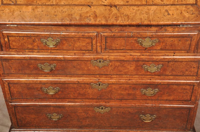Exceptional Early 18th Century Burr Elm Bureau