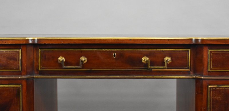 19th Century French Brass Inlaid Mahogany Writing Table