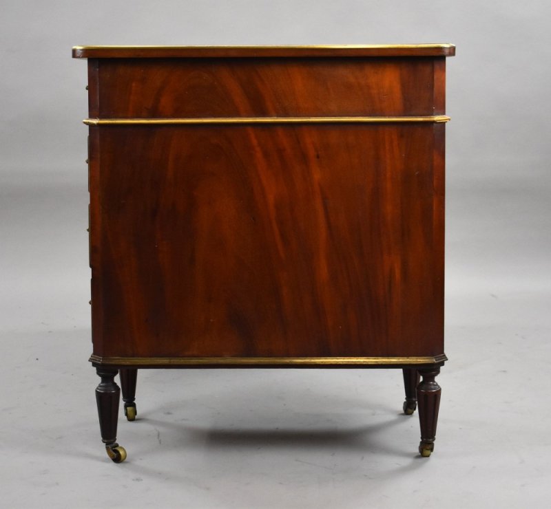 19th Century French Brass Inlaid Mahogany Writing Table