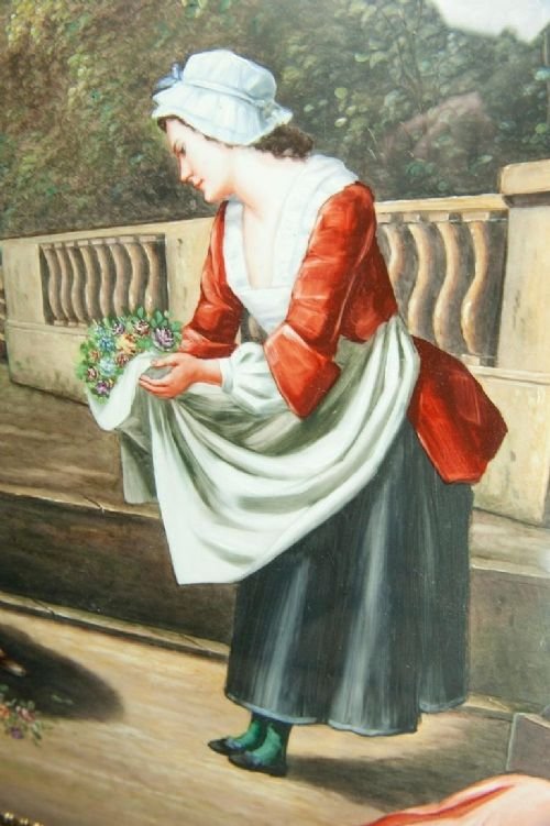 20th Century Italian Hand Painted Porcelain Majolica And Glass Table