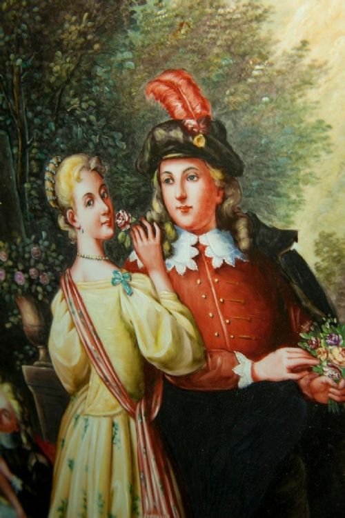 20th Century Italian Hand Painted Porcelain Majolica And Glass Table