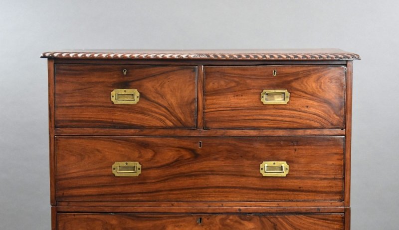 19th Century Anglo Indian Padouk Campaign Chest