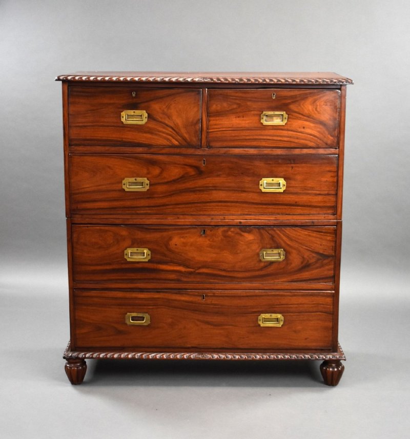 19th Century Anglo Indian Padouk Campaign Chest