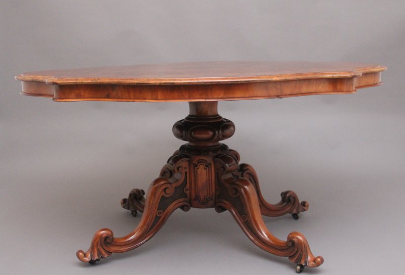 19th Century walnut centre table by Edwards & Roberts
