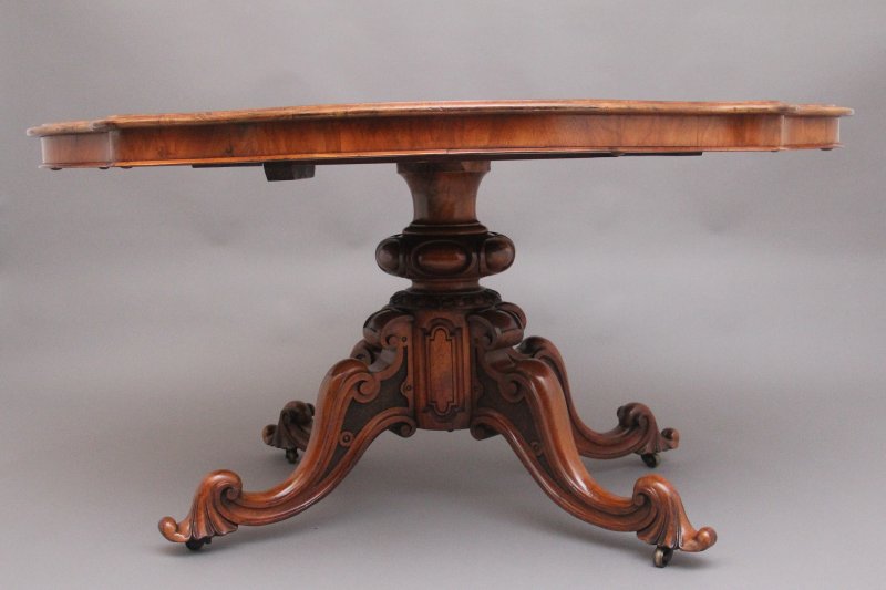19th Century walnut centre table by Edwards & Roberts