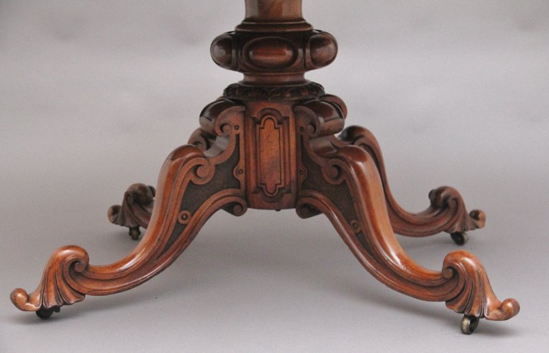 19th Century walnut centre table by Edwards & Roberts