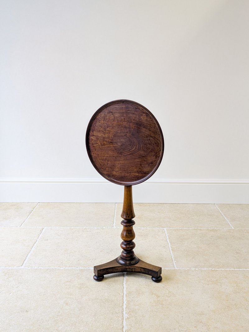 Antique Regency Mahogany and Beech Tilt-Top Wine Table c.1830